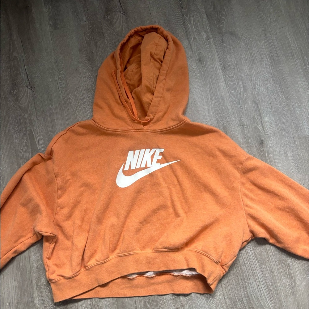 Nike Burnt Orange Hoodie with White Logo